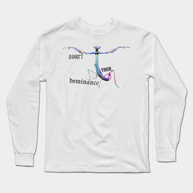 T-Posing Praying Mantis Long Sleeve T-Shirt by techno-mantis